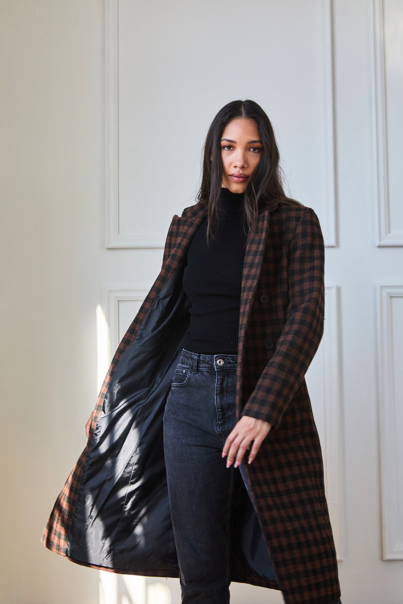 Melton Coat | Brown Check – Strength & Honour Shop