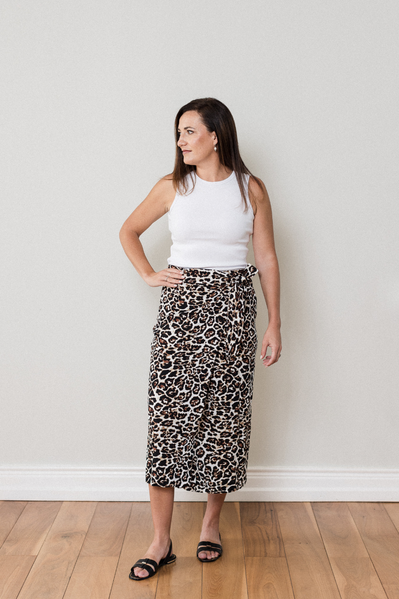 Grey Snakeskin Print Wrap Skirt Animal Print Wrap Skirt By Molly