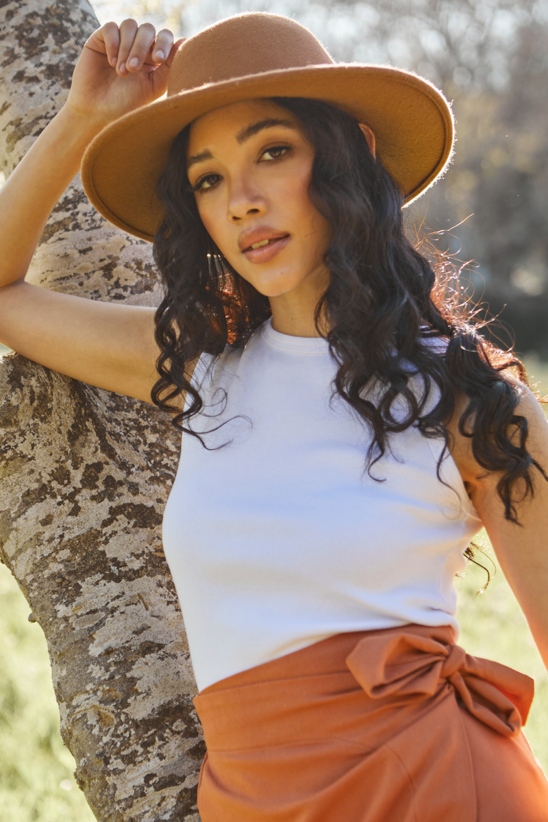 White high neck tank top discount